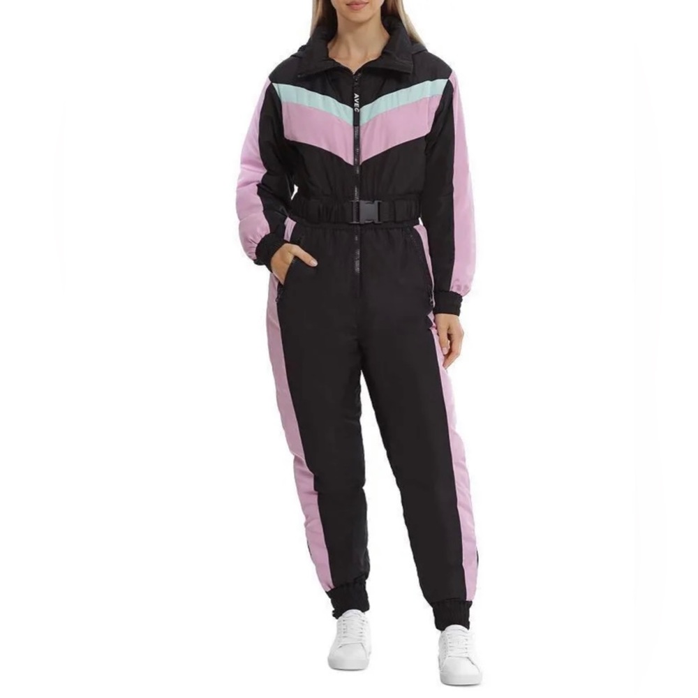 Avec Les Filles Color Blocked hooded ski suit size Small